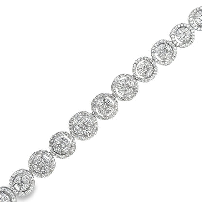Jai's 18K White Gold Diamond Halo-strung Necklace