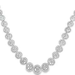 Jai's 18K White Gold Diamond Halo-strung Necklace