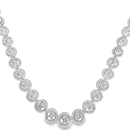 Jai's 18K White Gold Diamond Halo-strung Necklace