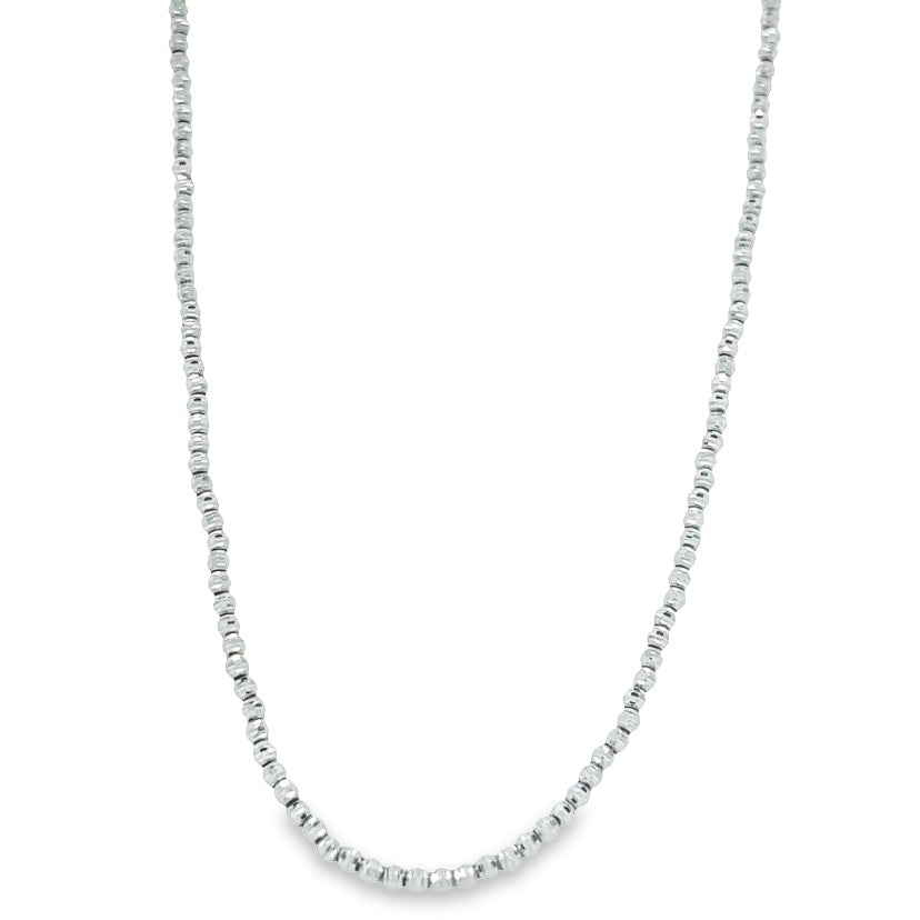 Jai's 14K White Gold Beaded Diamond-cut Chain