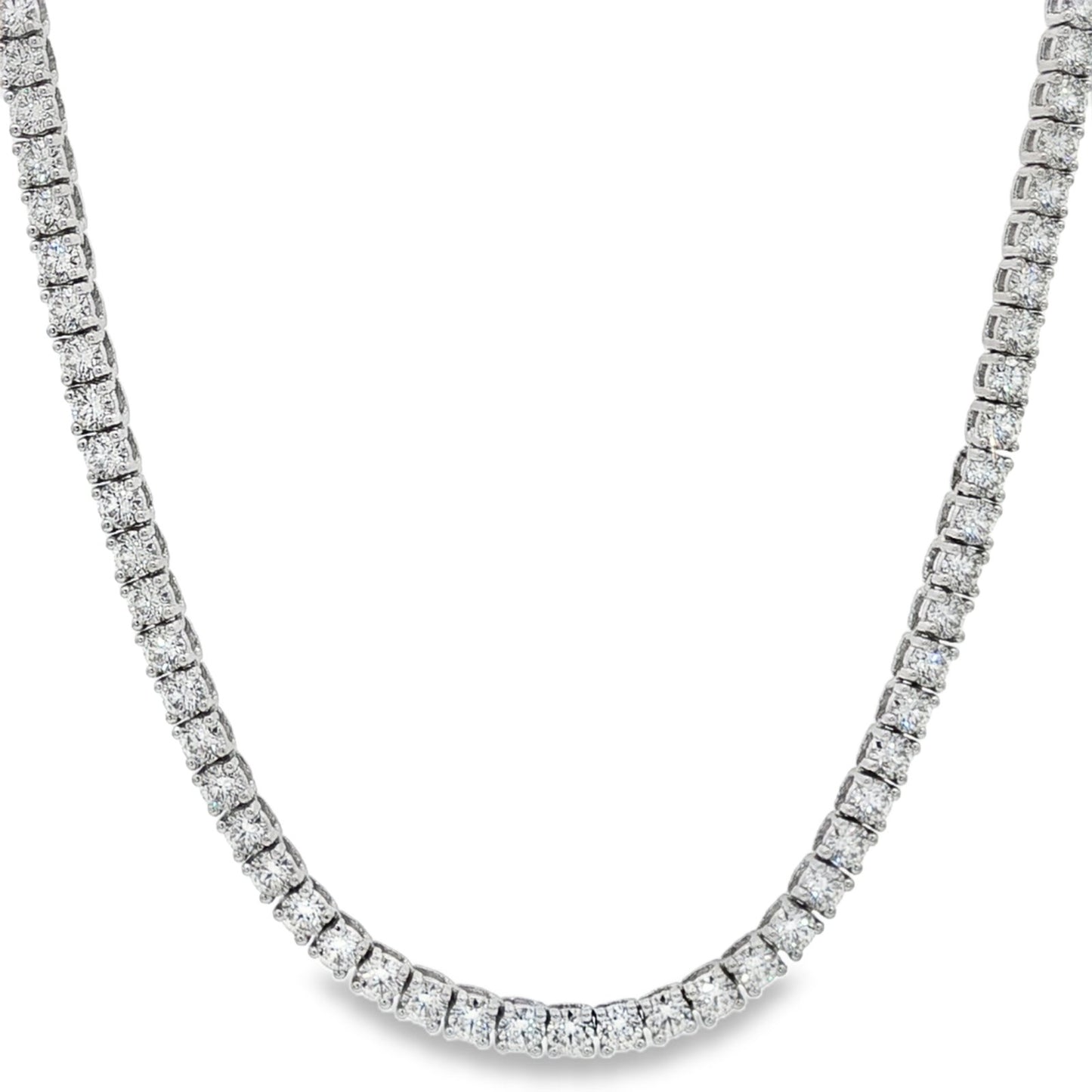 Jai's 18K White Gold 12-carat Diamond Tennis Necklace