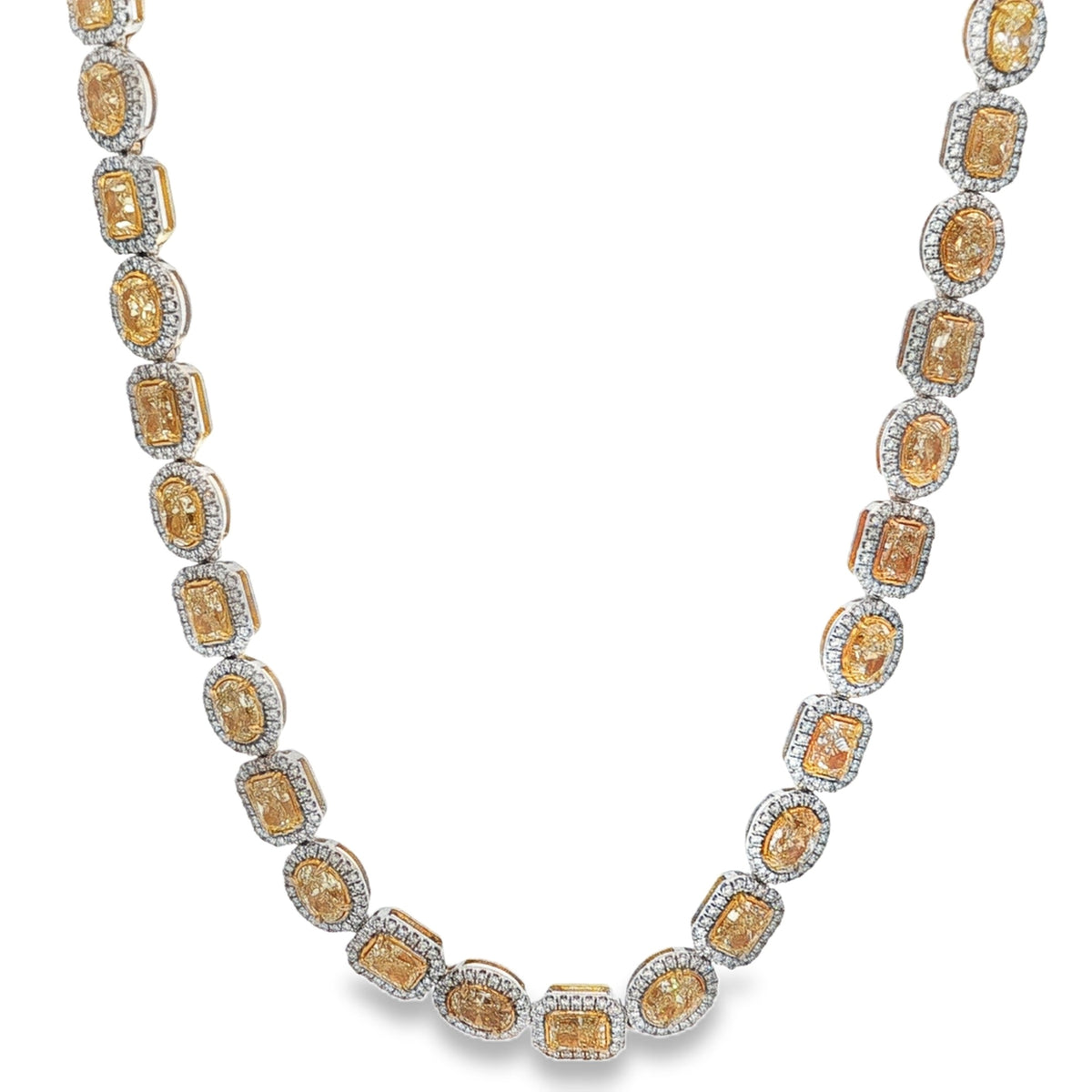 Jai's 18K Two-tone 23-carat Multi-cut Yellow Diamond Tennis Necklace