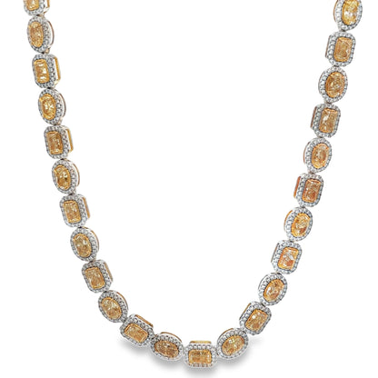 Jai's 18K Two-tone 23-carat Multi-cut Yellow Diamond Tennis Necklace