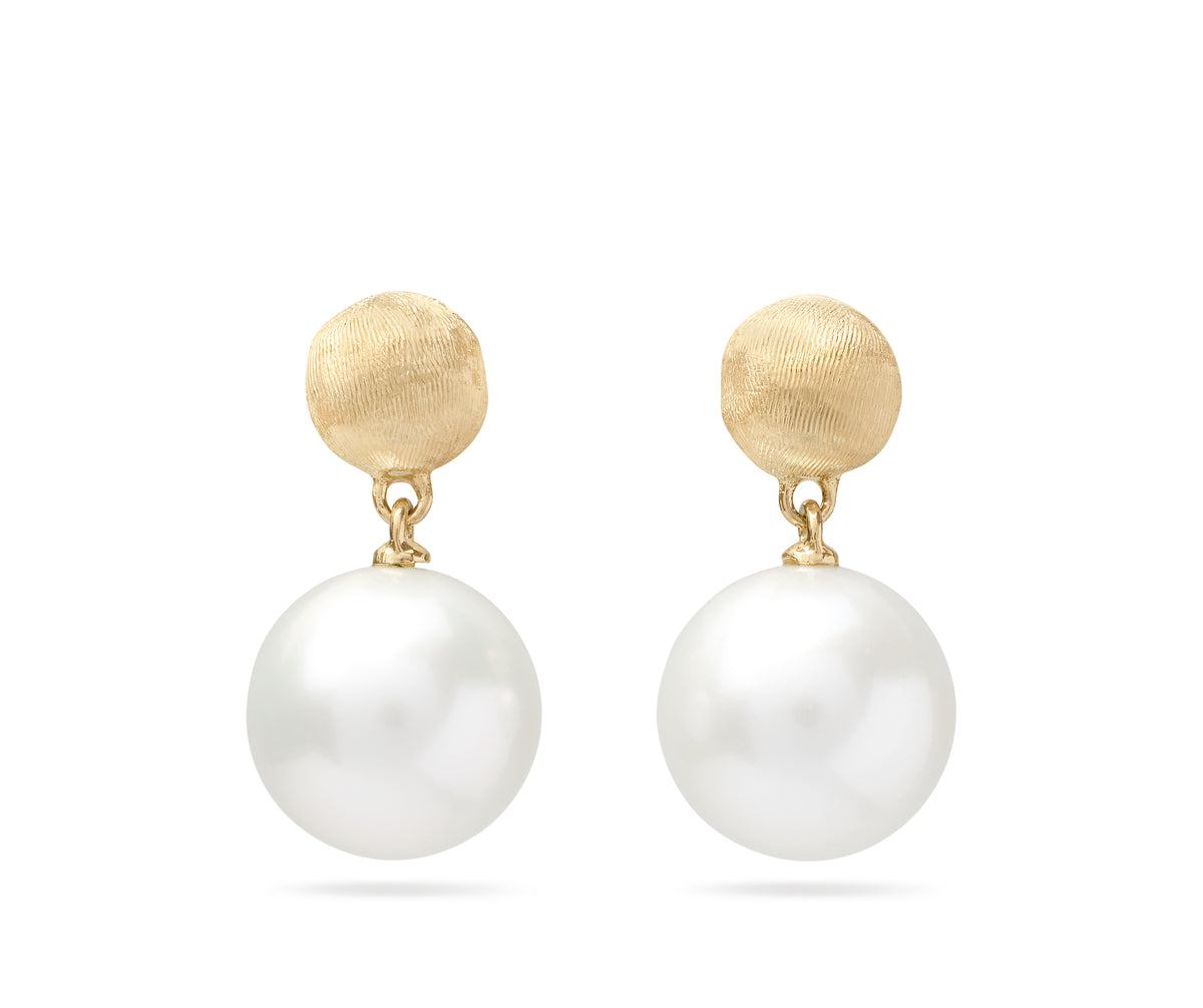 Marco Bicego's 18K Yellow Gold Africa Pearl Drop Earrings