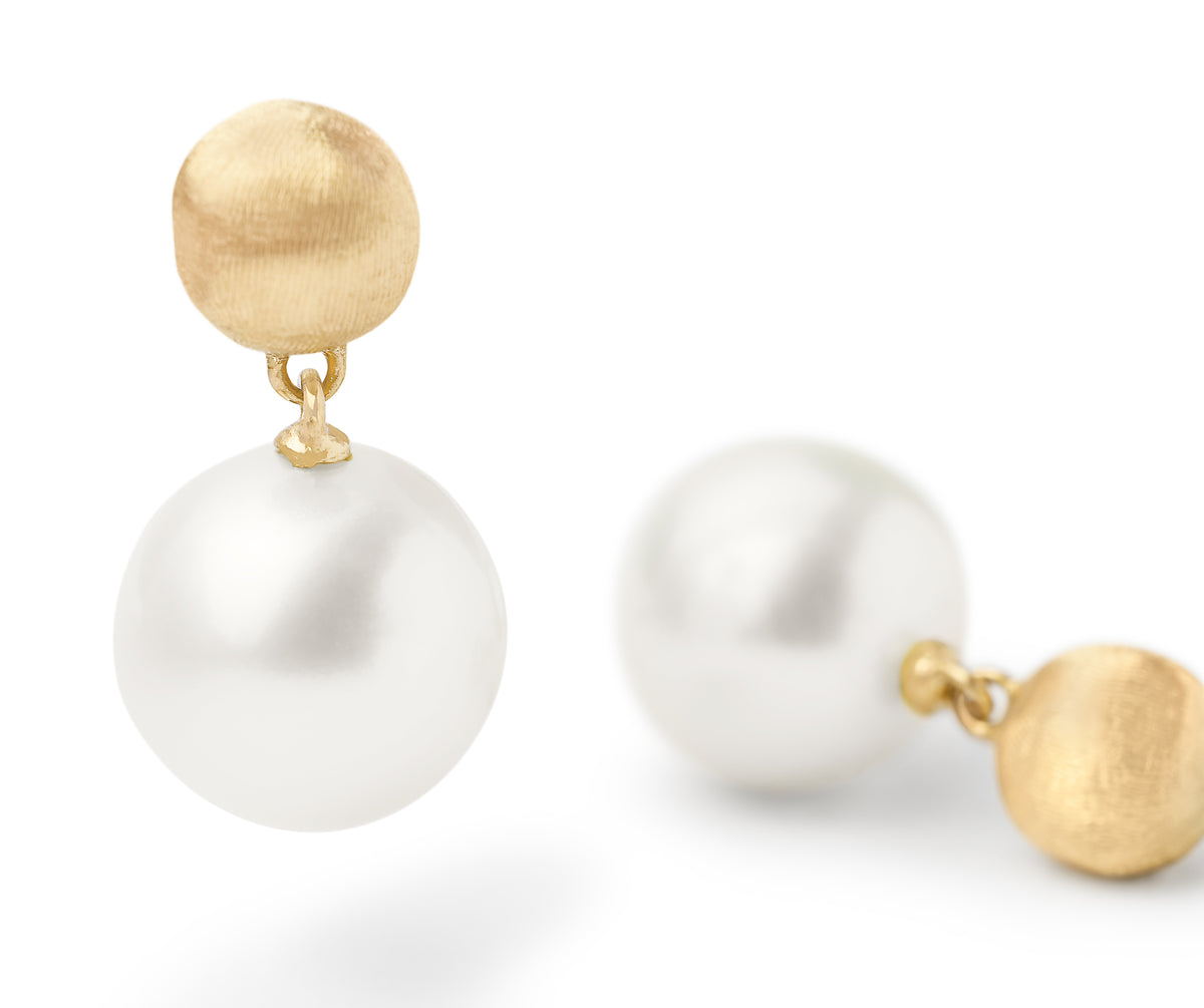 Marco Bicego's 18K Yellow Gold Africa Pearl Drop Earrings