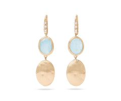 Marco Bicego's 18K Yellow Gold Siviglia Aquamarine & Diamond Earrings