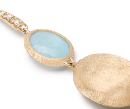 Marco Bicego's 18K Yellow Gold Siviglia Aquamarine & Diamond Earrings