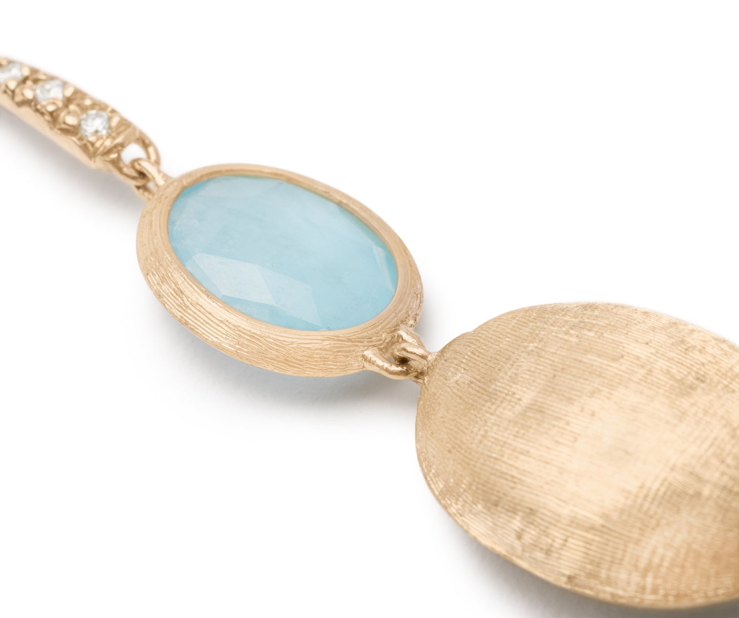 Marco Bicego's 18K Yellow Gold Siviglia Aquamarine & Diamond Earrings