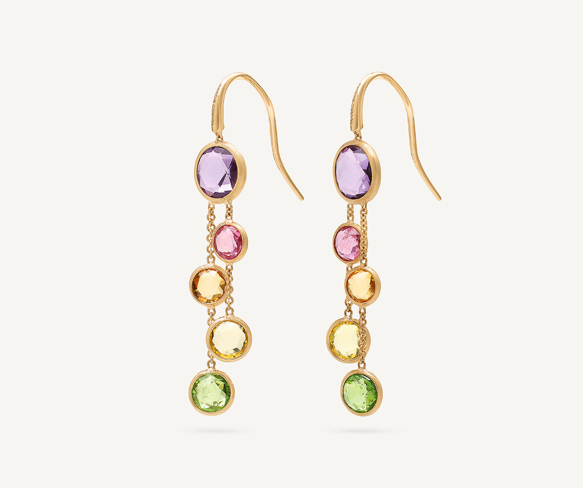 Marco Bicego's 18K Yellow Gold Jaipur Gemstone Drop Earrings