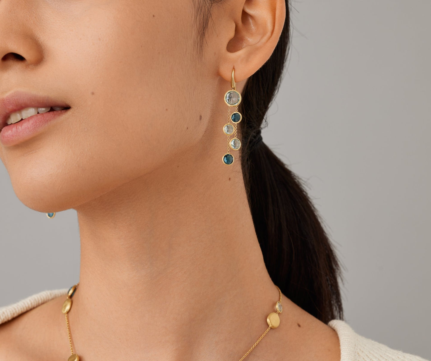 Marco Bicego's 18K Yellow Gold Jaipur Gemstone Drop Earrings