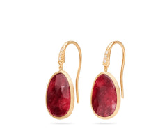 Marco Bicego's 18K Yellow Gold Lunaria Thulite & Diamond Drop Earrings