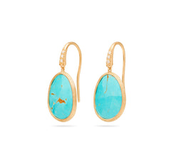 Marco Bicego's 18K Yellow Gold Lunaria Mexican Turquoise & Diamond Drop Earrings