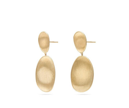 Marco Bicego's 18K Yellow Gold Lunaria Satin Double Drop Earrings