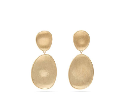 Marco Bicego's 18K Yellow Gold Lunaria Satin Double Drop Earrings