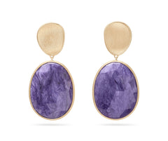 Marco Bicego's 18K Yellow Gold Lunaria Charoite Drop Earrings
