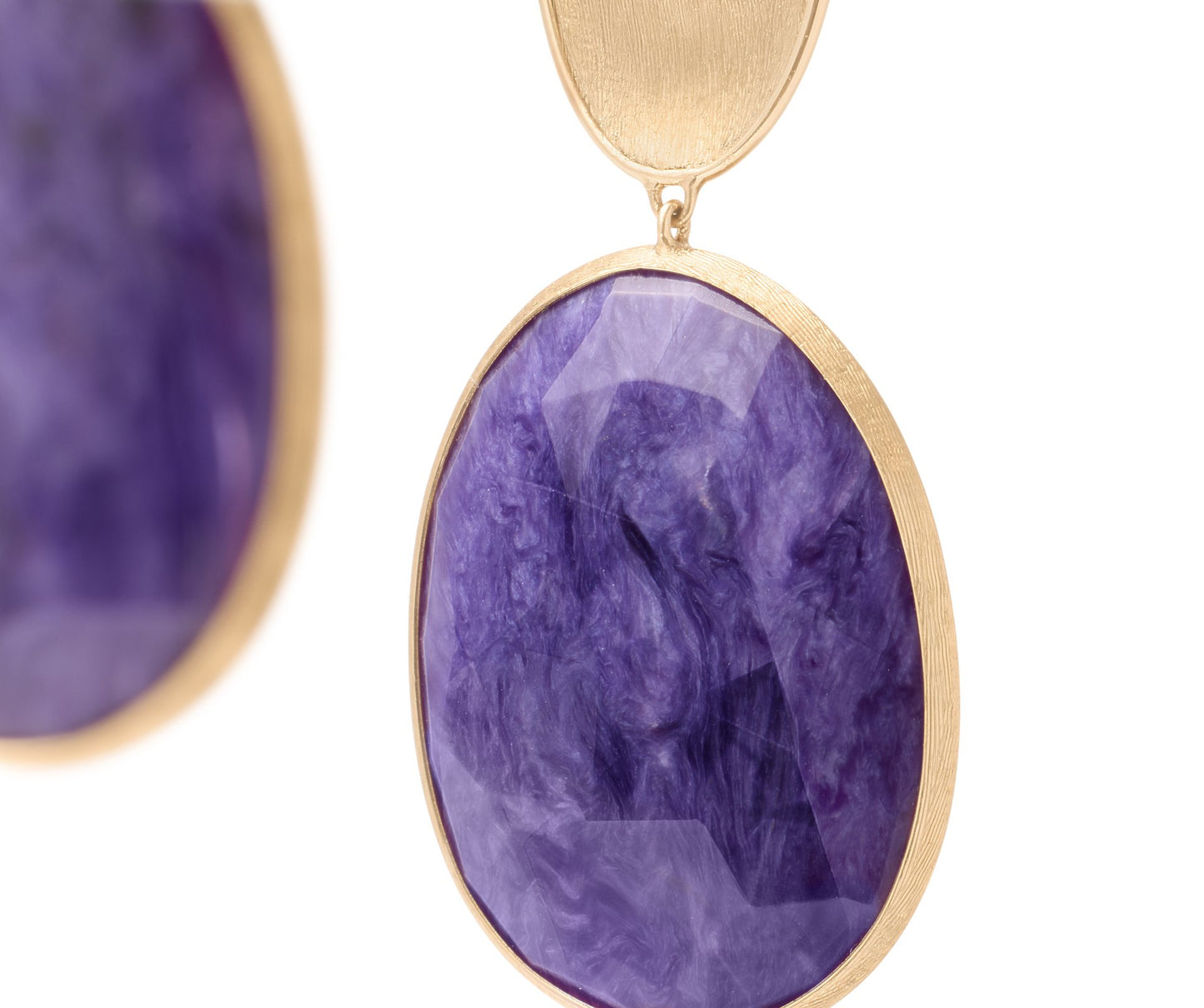Marco Bicego's 18K Yellow Gold Lunaria Charoite Drop Earrings