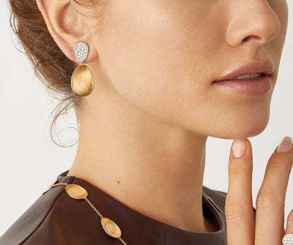 Marco Bicego's 18K Two-tone Lunaria Diamond Petal Drop Earrings