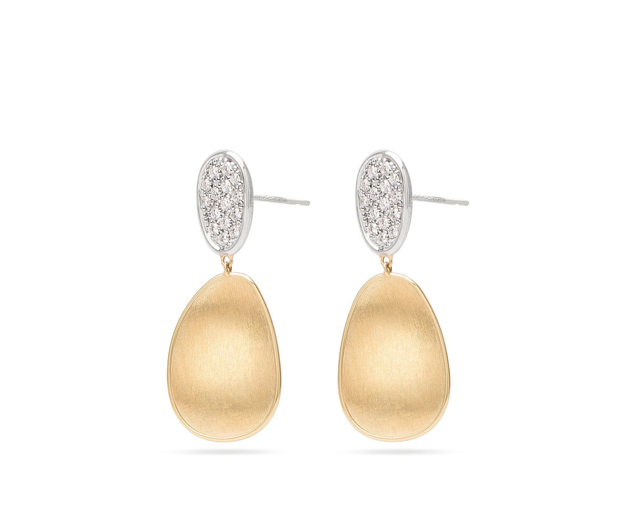 Marco Bicego's 18K Two-tone Lunaria Diamond Petal Drop Earrings