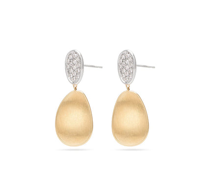 Marco Bicego's 18K Two-tone Lunaria Diamond Petal Drop Earrings