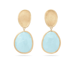 Marco Bicego's 18K Yellow Gold Lunaria Aquamarine Drop Earrings