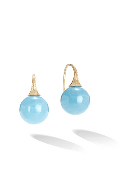 Marco Bicego's 18K Yellow Gold Africa Aquamarine Drop Earrings