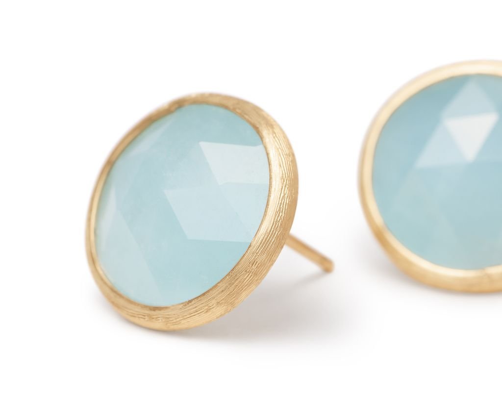 Marco Bicego's 18K Yellow Gold Jaipur Aquamarine Studs