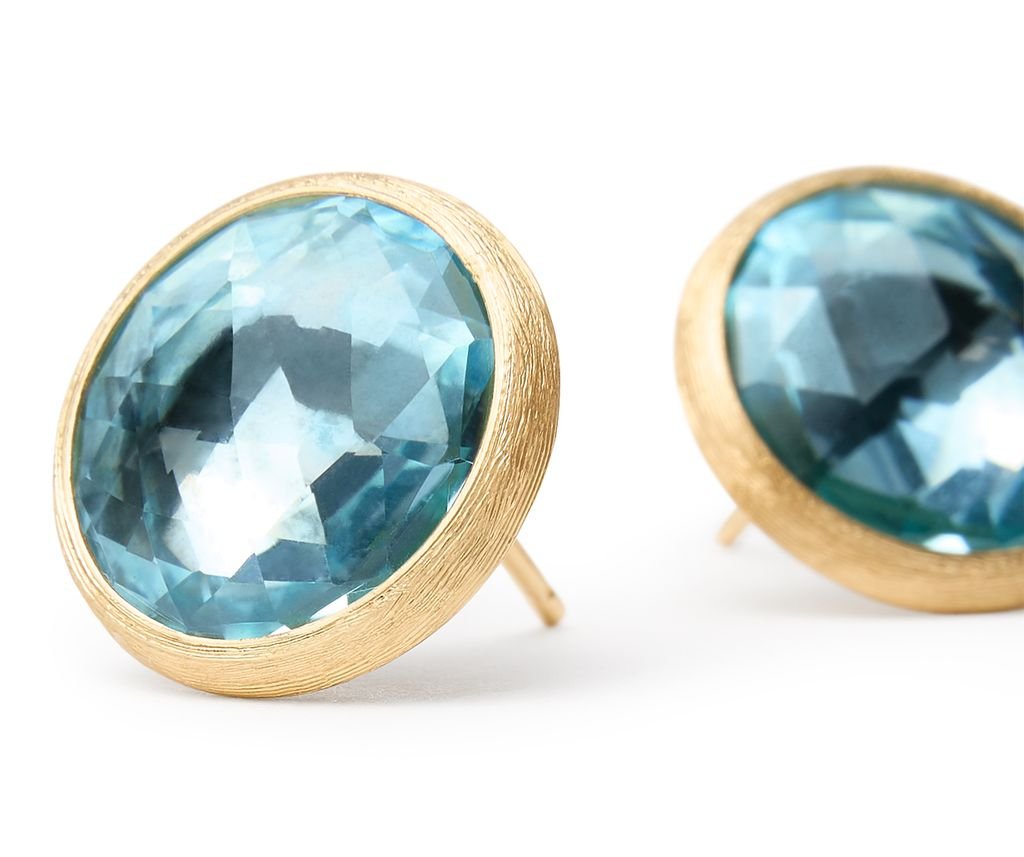 Marco Bicego's 18K Yellow Gold Jaipur Blue Topaz Studs