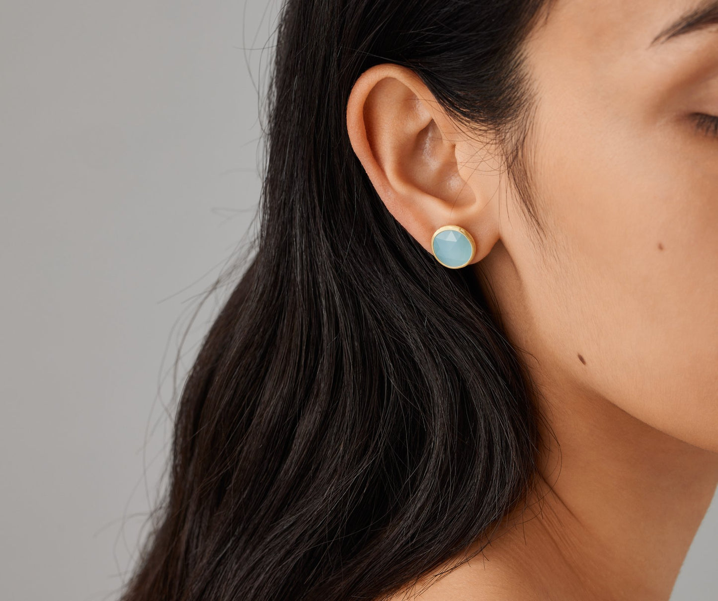 Marco Bicego's 18K Yellow Gold Jaipur Aquamarine Studs