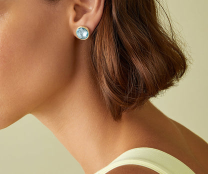 Marco Bicego's 18K Yellow Gold Jaipur Blue Topaz Studs