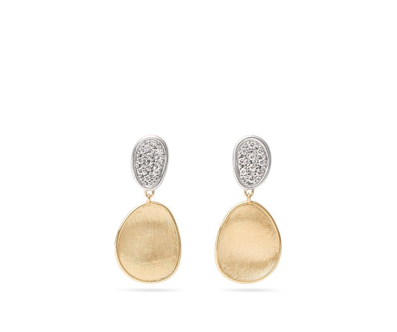 Marco Bicego's 18K Two-tone Lunaria Diamond Pave Drop Earrings