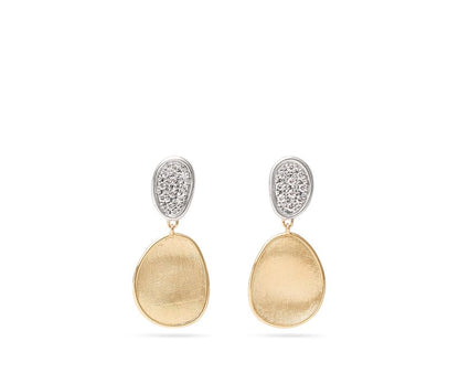 Marco Bicego's 18K Two-tone Lunaria Diamond Pave Drop Earrings