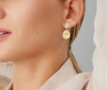 Marco Bicego's 18K Two-tone Lunaria Diamond Pave Drop Earrings