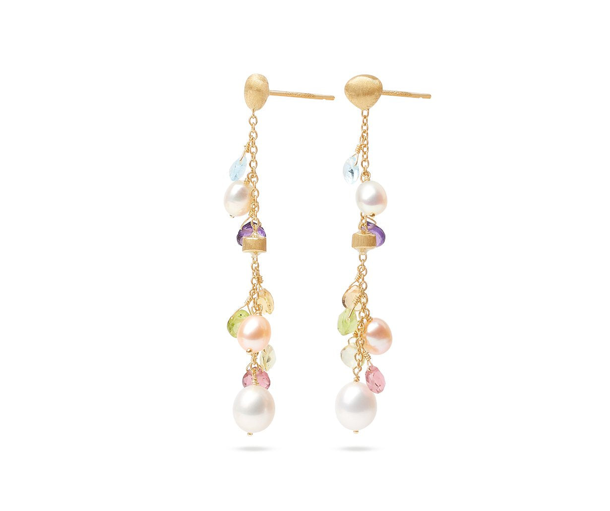 Marco Bicego's 18K Yellow Gold Paradise Gemstone & Pearl Drop Earrings