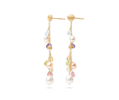 Marco Bicego's 18K Yellow Gold Paradise Gemstone & Pearl Drop Earrings