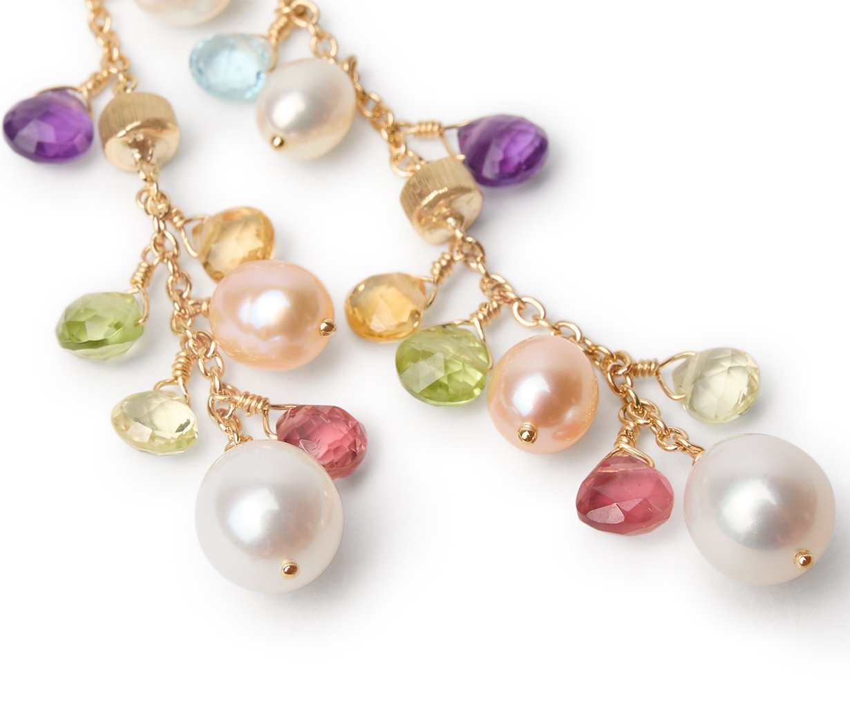 Marco Bicego's 18K Yellow Gold Paradise Gemstone & Pearl Drop Earrings