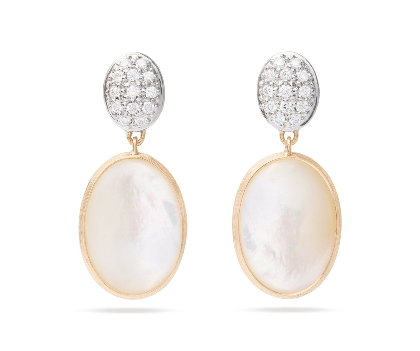 Marco Bicego's 18K Two-tone Siviglia Mother-of-Pearl & Diamond Drop Earrings
