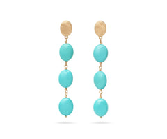 Marco Bicego's 18K Yellow Gold Siviglia Colore Turquoise Drop Earrings