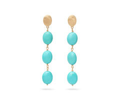 Marco Bicego's 18K Yellow Gold Siviglia Colore Turquoise Drop Earrings