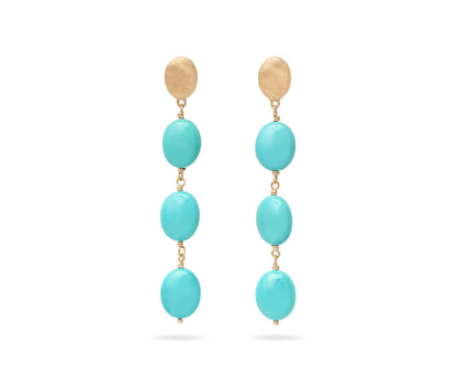 Marco Bicego's 18K Yellow Gold Siviglia Colore Turquoise Drop Earrings