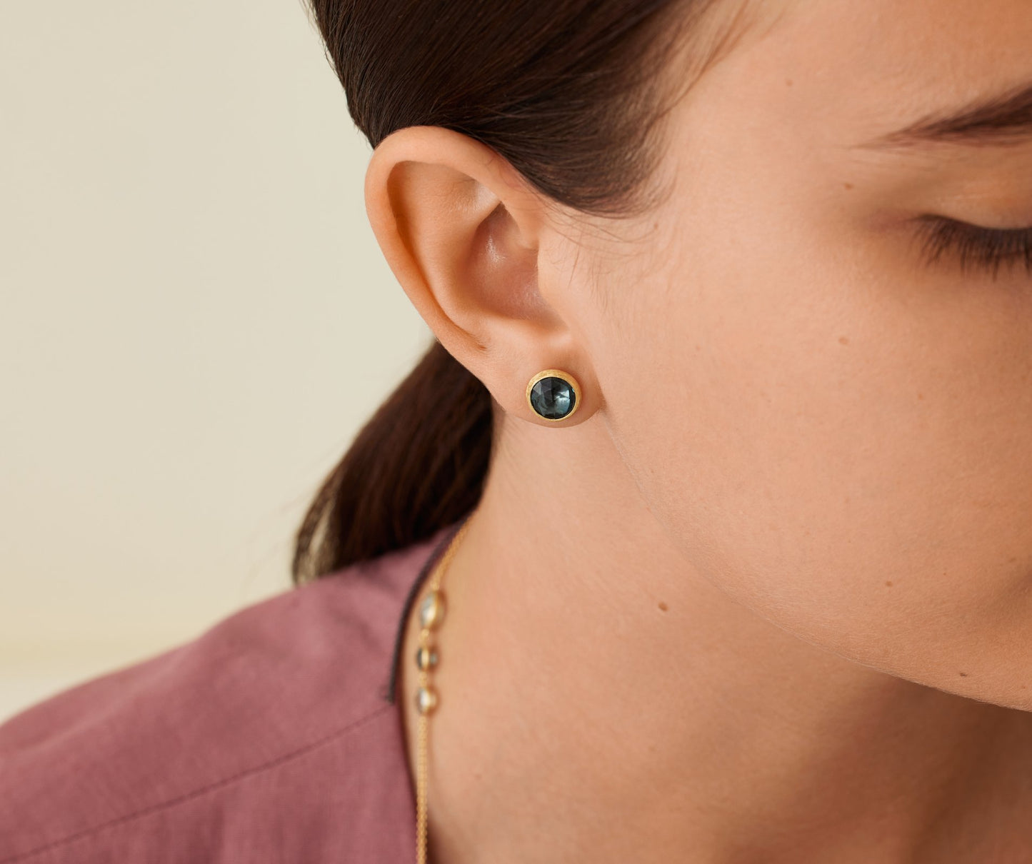 Marco Bicego's 18K Yellow Gold Jaipur London Blue Topaz Studs