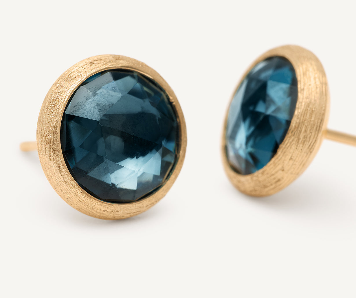 Marco Bicego's 18K Yellow Gold Jaipur London Blue Topaz Studs