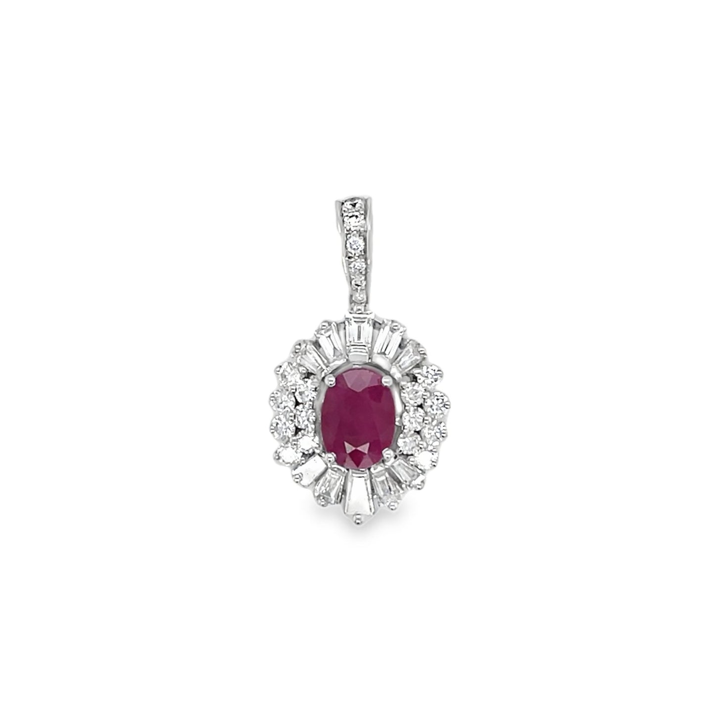 Jai's 14K White Gold Floral Ruby & Diamond Pendant