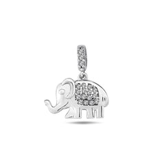Jai's 14K White Gold Diamond Elephant Pendant