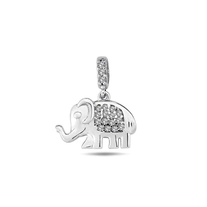 Jai's 14K White Gold Diamond Elephant Pendant