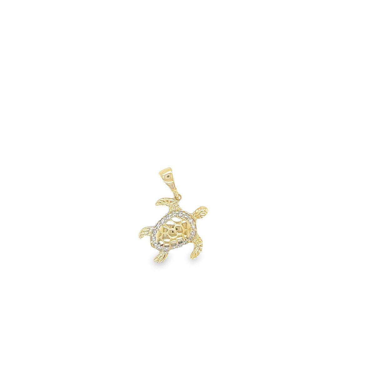 Jai's 14K Yellow Gold Petite Diamond Turtle Pendant