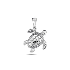 Jai's 14K White Gold Petite Diamond Turtle Pendant