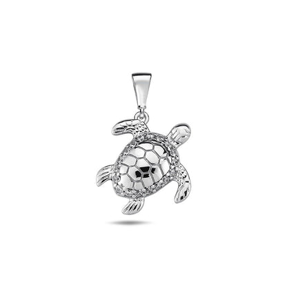 Jai's 14K White Gold Petite Diamond Turtle Pendant