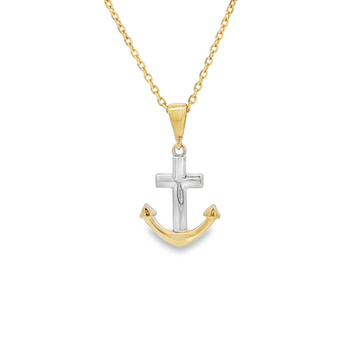 Jai's 14K Two-tone Anchor Pendant