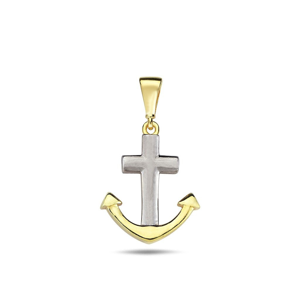 Jai's 14K Two-tone Anchor Pendant