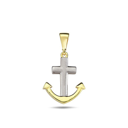 Jai's 14K Two-tone Anchor Pendant